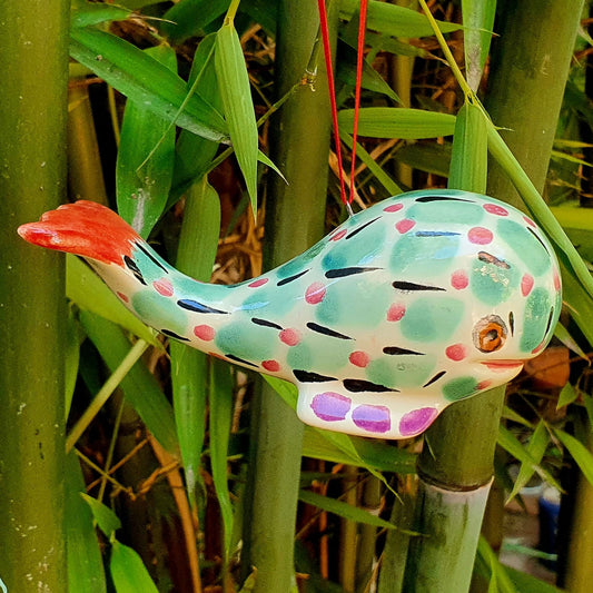 Ornament Whale 4.4 in L purple colors