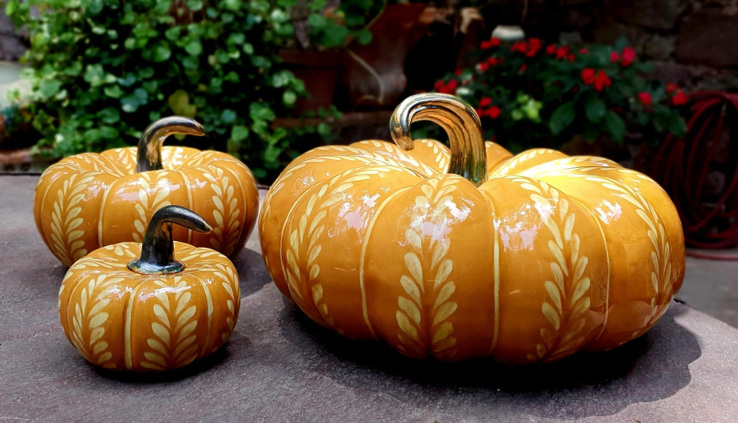 Decorative Ceramics Pumpkin Set of 3 pieces