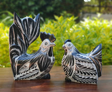 Rooster and Hen Decorative table figure Black and White