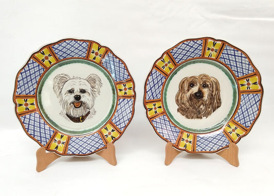 Custom Made Dog Plate 11" D SET 2 Colors (place your order and send us the picture of your friend!!)