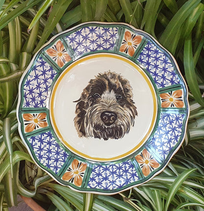Custom Made Dog Plate 11" D Colors (place your order and send us the picture of your friend!!)