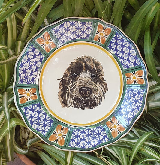 Custom Made Dog Plate 11" D Colors (place your order and send us the picture of your friend!!)