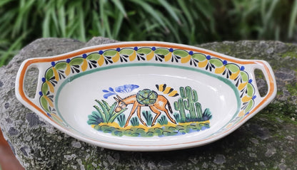 Donkey Oval Bowl with handles / Serving Piece Multi-colors