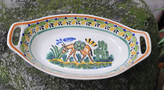 Donkey Oval Bowl with handles / Serving Piece Multi-colors
