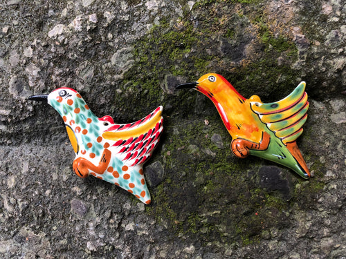 Ornament Colibri Flat Set of 2 MultiColors