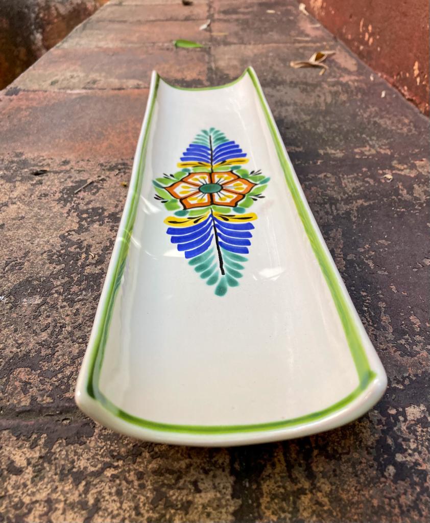 Flower Canoe Snack Dish 17.7 in L