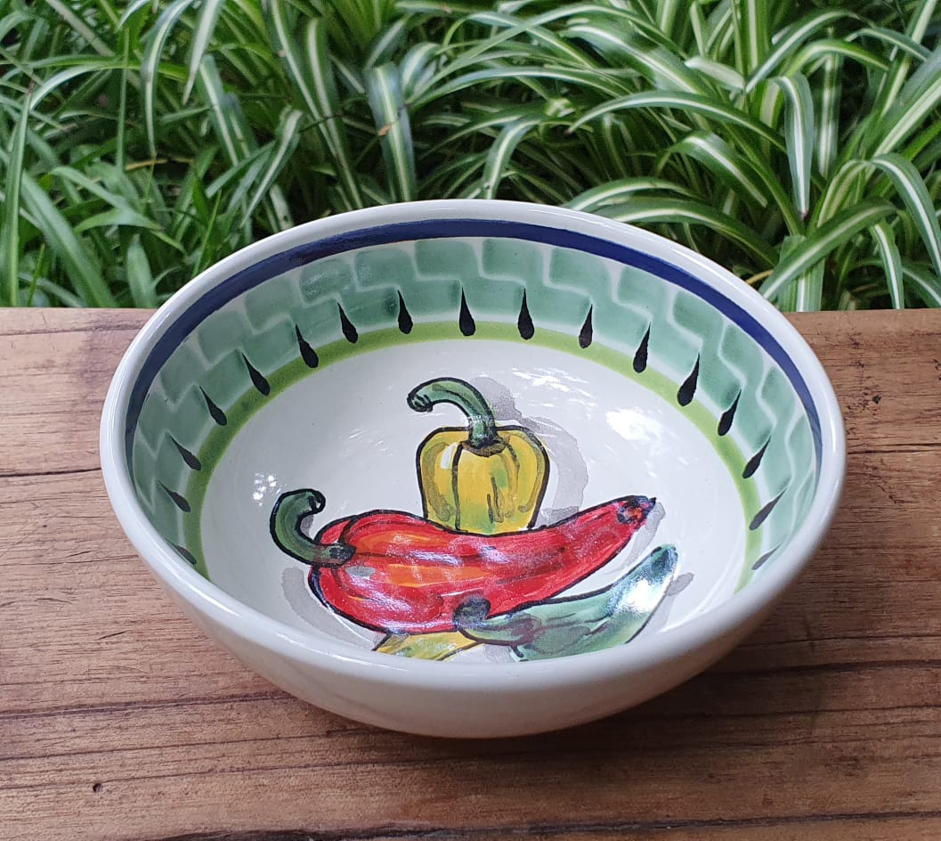 Chiles Pepper Cereal/Soup Bowl 16.9 Oz Multi-colors Mayolica Table