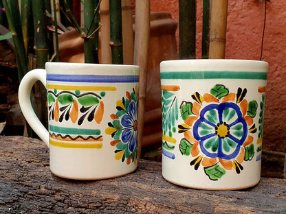 Flower Coffee Mug Set of 2 pieces 12 to 14 Oz MultiColors