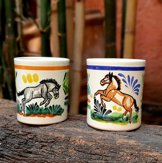 Horse Coffee Mug Set of 2 pieces 12 to 14 Oz Multicolors