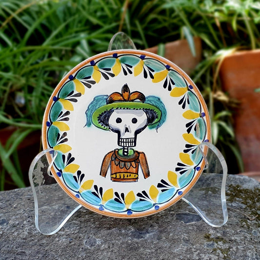 Catrina Bread Plate / Tapa Plate 6.3" D MultiColors