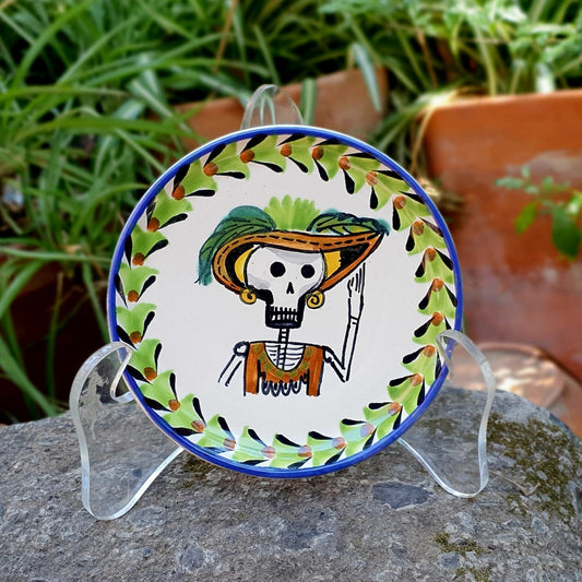 Catrina Bread Plate / Tapa Plate 6.3" D MultiColors