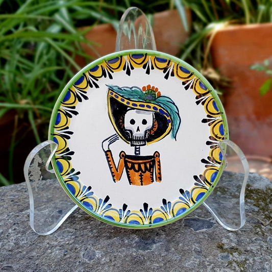 Catrina Bread Plate / Tapa Plate 6.3" D MultiColors