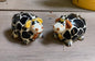 Cow Round Salt and Pepper Shaker Set Black & White
