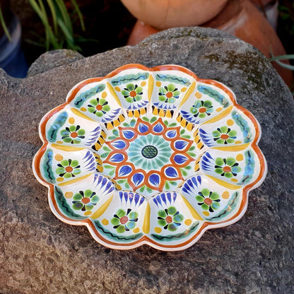 Deviled Eggs / Snack Plate Flower Shape 10" D MultiColors