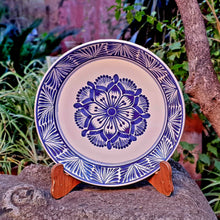 Flower Decorative / Serving Deep Round Platters Blue and White