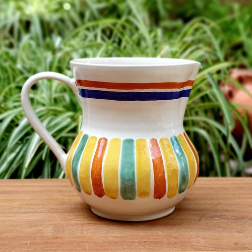 Happy Stripes Water Pitcher 7.5in H MultiColors
