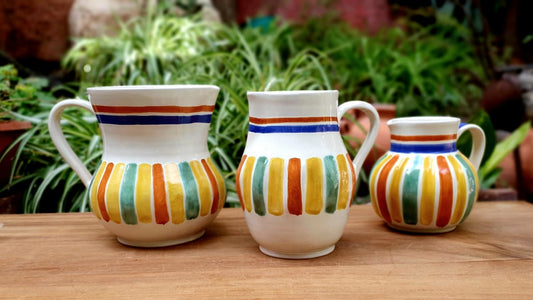 Happy Stripes Set of 3 Pitchers MultiColors