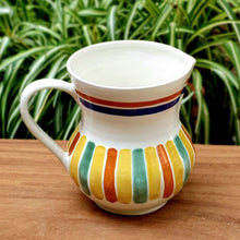 Happy Stripes Water Pitcher 7.5in H MultiColors