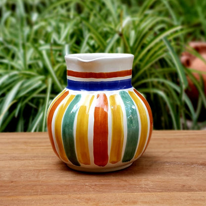 Happy Stripes Chocolate Pitcher 5in H MultiColors