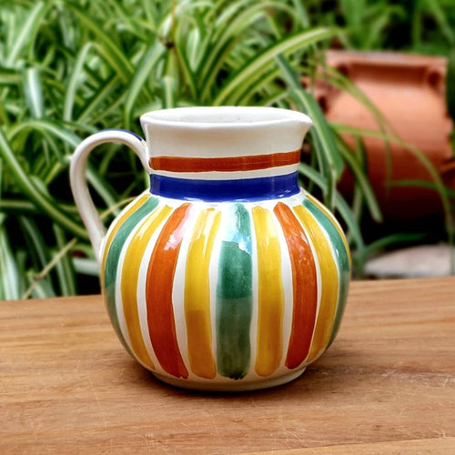 Happy Stripes Chocolate Pitcher 5in H MultiColors