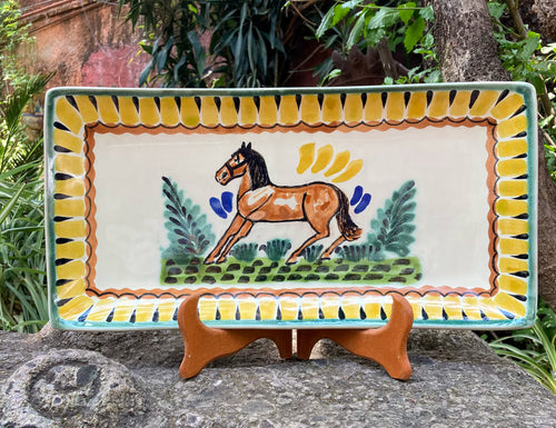 Plato/Bandeja Rectangular Caballo Multicolores 