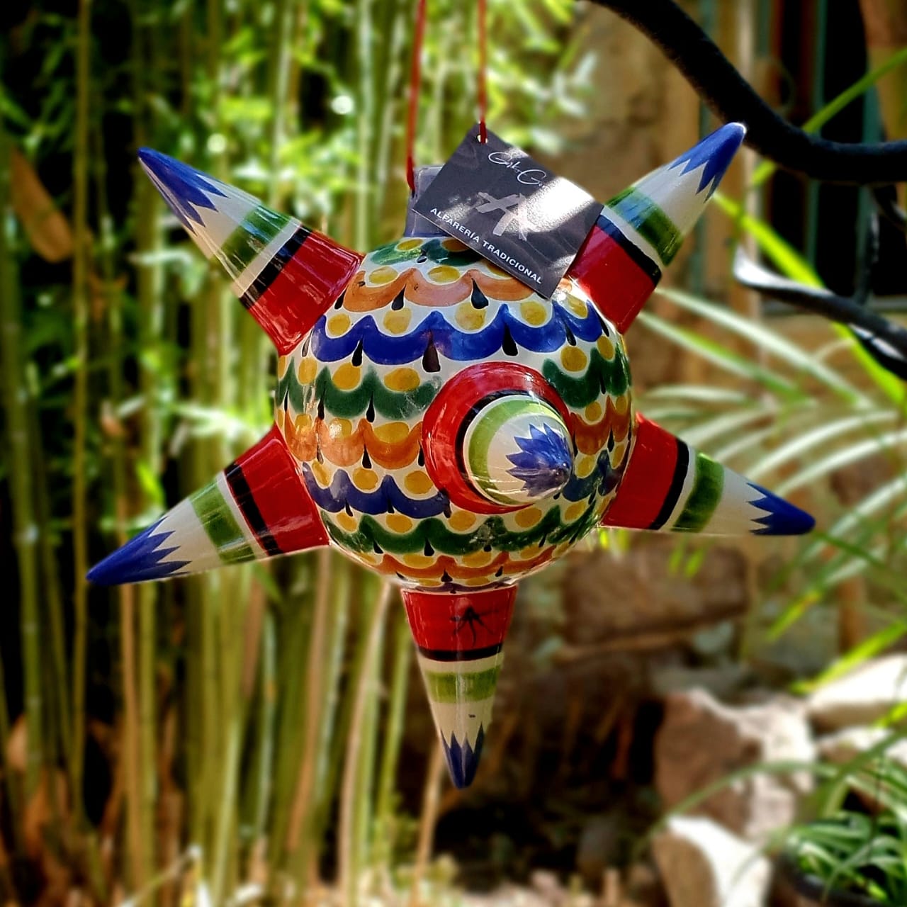 Hand Pinata Christmas Ornament Piñata Large ceramic Colors Christmas handcraft ...