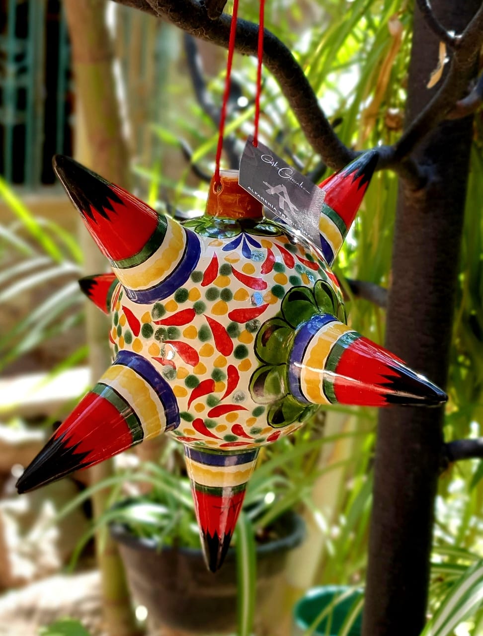 Hand Pinata Christmas Ornament Piñata Large ceramic Christmas handcrafted mexico ...