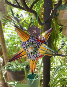 Ornament Piñata Large 10" D Flower Multi Colors