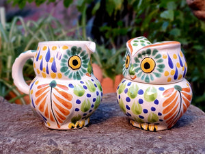 New Owl Sugar & Creamer Set of 2 Multicolors