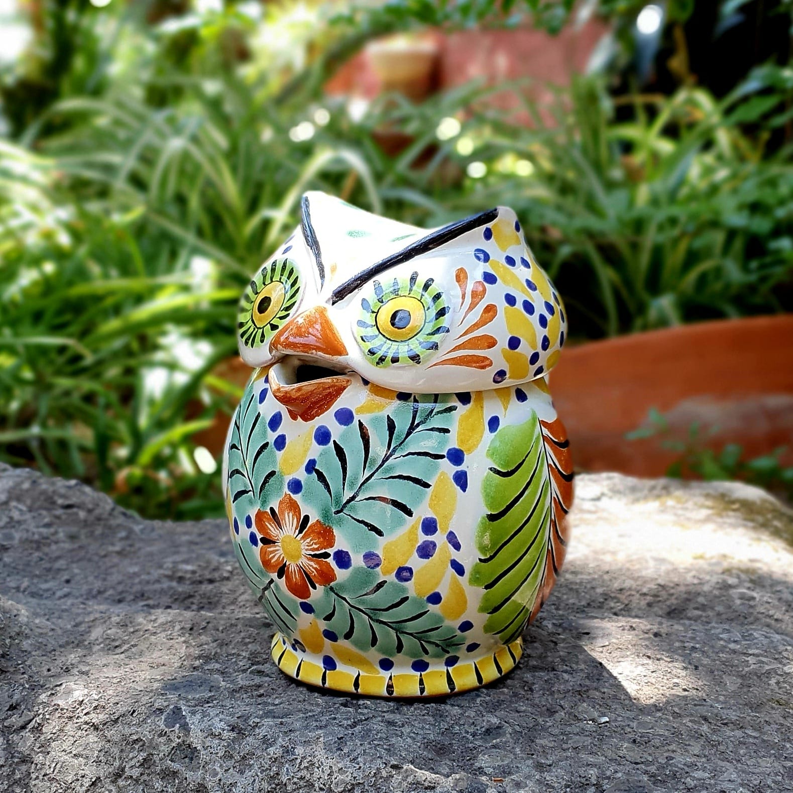 Mexican Pottery Owl Pitcher 6.7