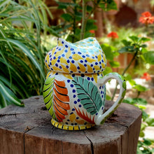 Owl Tea Pot 6.7" Hight Green-Yellow-Blue Colors