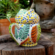 Owl Tea Pot 6.7" Hight Green-Yellow-Blue Colors