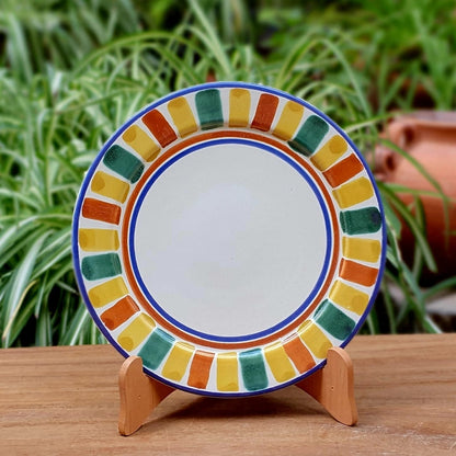 Happy Stripes Flouted Dinner Set of 3 Pieces with border MultiColors