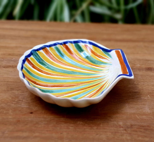 Happy Stripes Shell Dish Plate 4.7*5
