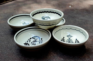 Catrina Small Bowl Set of 5 pieces 4.9" D Black and White