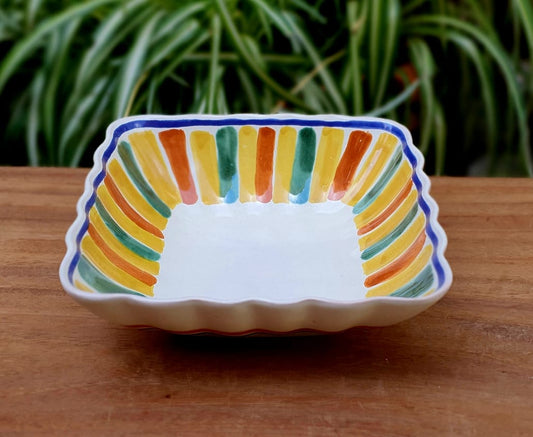 Happy Stripes Square Salad Bowl 8.7*8.7" MultiColors