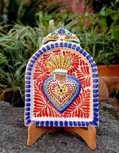 Decorative Sacred Heart Altarpiece 8.9" Height MultiColors