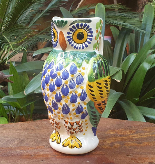 Owl Water Pitcher 9" Hight 40 Oz MultiColors