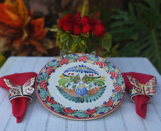 Love Birds Christmas Plates MultiColors