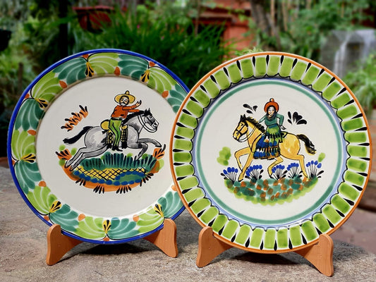 Cowboy and Cowgirl Plates Sets of 2 Pieces Multi-colors