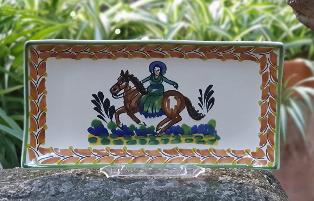 Cowgirl Rectangular Plate / Tray MultiColors