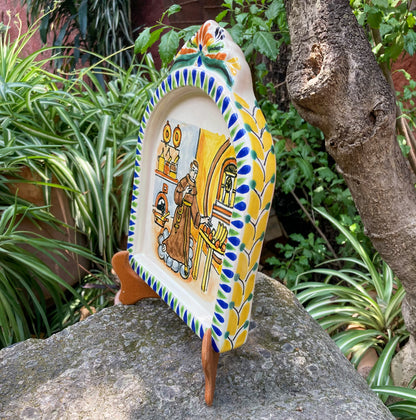 Retablo San Pascual / Santo de la Cocina 8.9" Alto Multicolores 