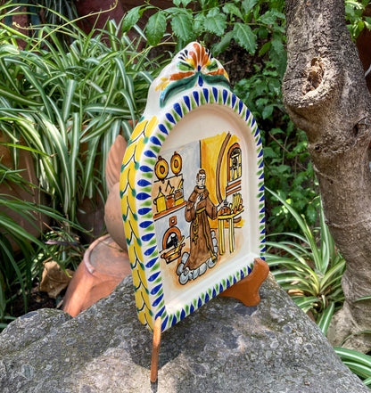 Retablo San Pascual / Santo de la Cocina 8.9" Alto Multicolores 