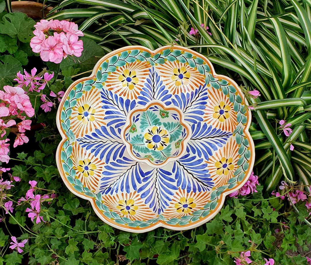 Juego de 2 snacks de flores (tazón de flores y tazón de chips de tortilla de flores) 