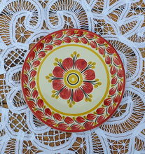 Flower Bread Plate / Tapa Plate 6.3" D Red Colors