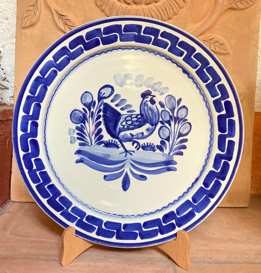 Hen Plates Blue and White