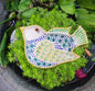 Bird Snack Dish Plate 9.8 in x 7 in MultiColors