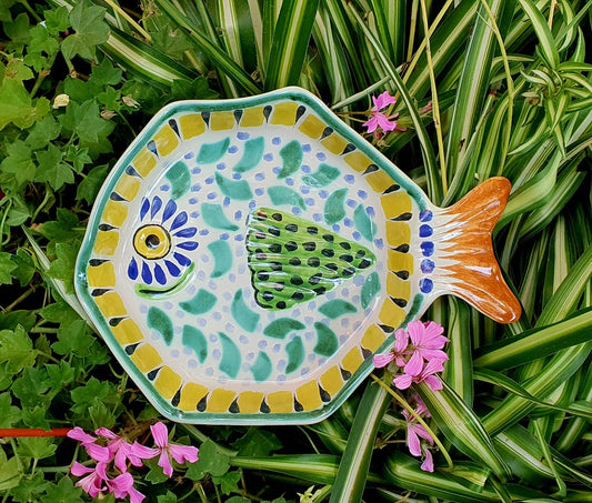 Fish Plate w/tail 7.5*5.5" MultiColors - A