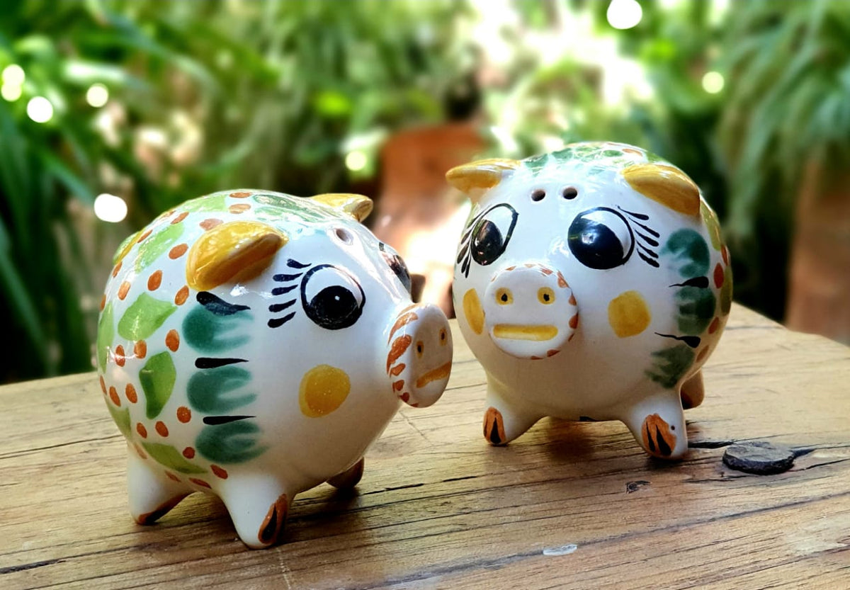 Pig Salt and Pepper Shaket Set Multi-colors
