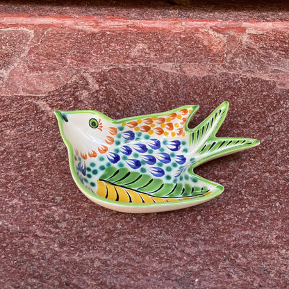 Bird Small Swallow Dish 6.1 X 4.1" MultiColors